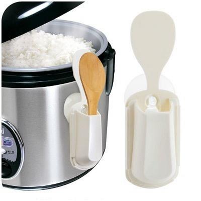 New 1 Pc Creative Sucker Rice Spoon Storage Holder Rack Wall Hanger for Rice Cooker Pressure Cooker