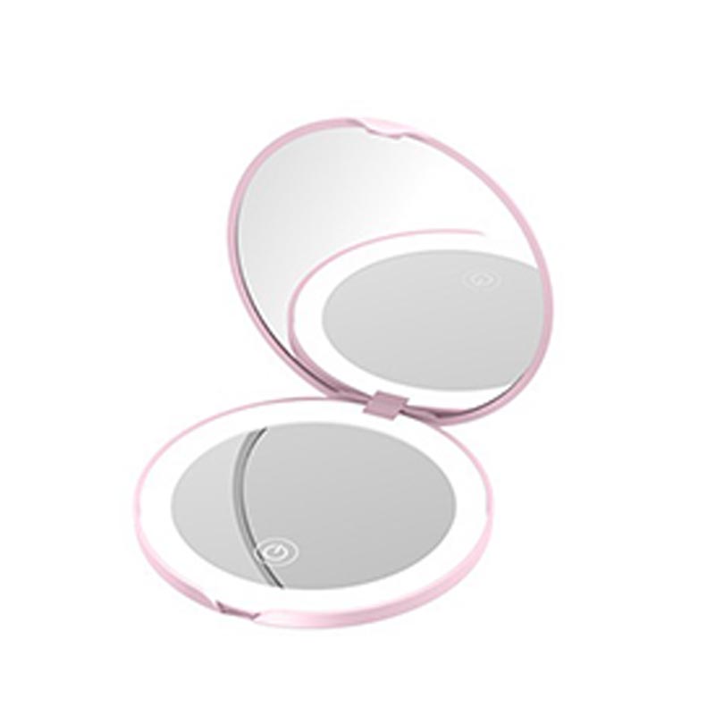 New Make Up Mirror with Lighting Small Led Tabletop Mirror Magnifying Women's Pocket Mirror HUAZJ03