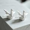 Yousheng Geometric Origami Cranes Figurine, Modern Cranes Sculpture, Minimalist Shelf Accent, Nordic Creative Cranes Sculpture for Desk