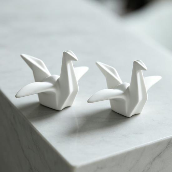 Yousheng Geometric Origami Cranes Figurine, Modern Cranes Sculpture, Minimalist Shelf Accent, Nordic Creative Cranes Sculpture for Desk