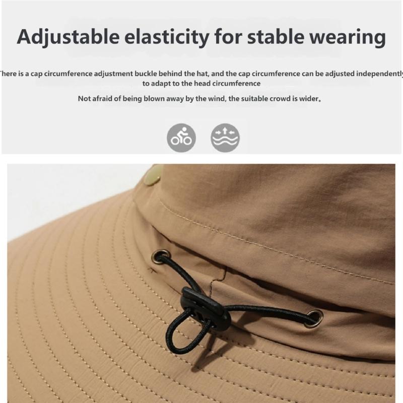 Adjustable Wide Brims Sun Hat For Men With Removable Top Panel Breathable Outdoor Fishing Cap Sun Protections