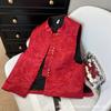 Premium Early Spring Red Outer Vest 2025 New Unique Chic Vest Top