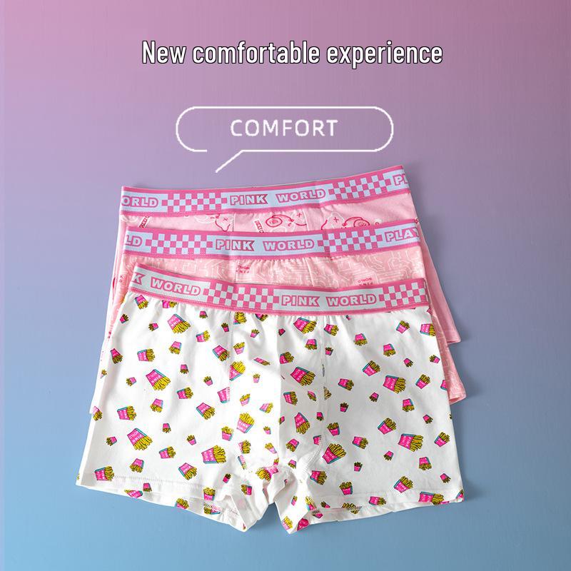 Calzoncillos Boxer Transpirables Estampados de Algodón Puro para Hombre - Pantalones Cortos Lindos Juveniles de Talla Grande de Tiro Medio