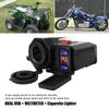 Digital Display 5V 2.1A Adapter Power Supply Motorcycle Handlebar Charger for Phone Dual USB Port Cigarette Lighter Socket
