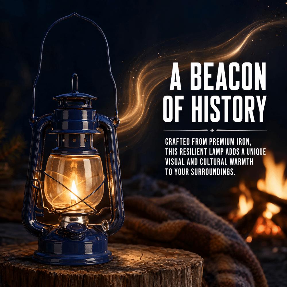Metal Construction Iron Lantern Windproof Hanging Fuel Lantern Emergency Lighting