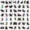 50PCS Christmas Black Cat Cute Christmas Fun Stickers DIY Handmade Materials Phone Case Laptop Luggage Bottle Stickers