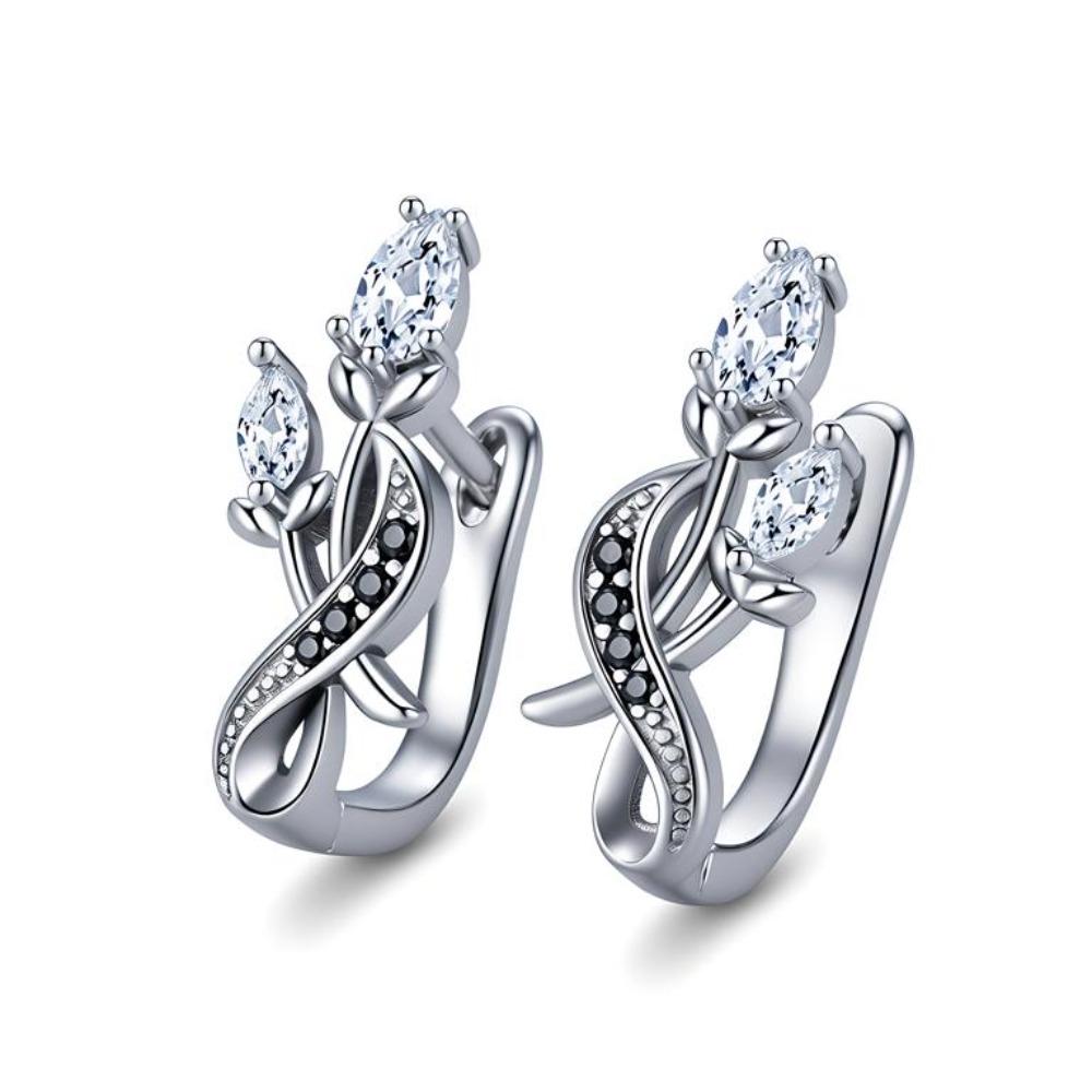 Floral Inspired Copper Earrings with Mixed Stone Design