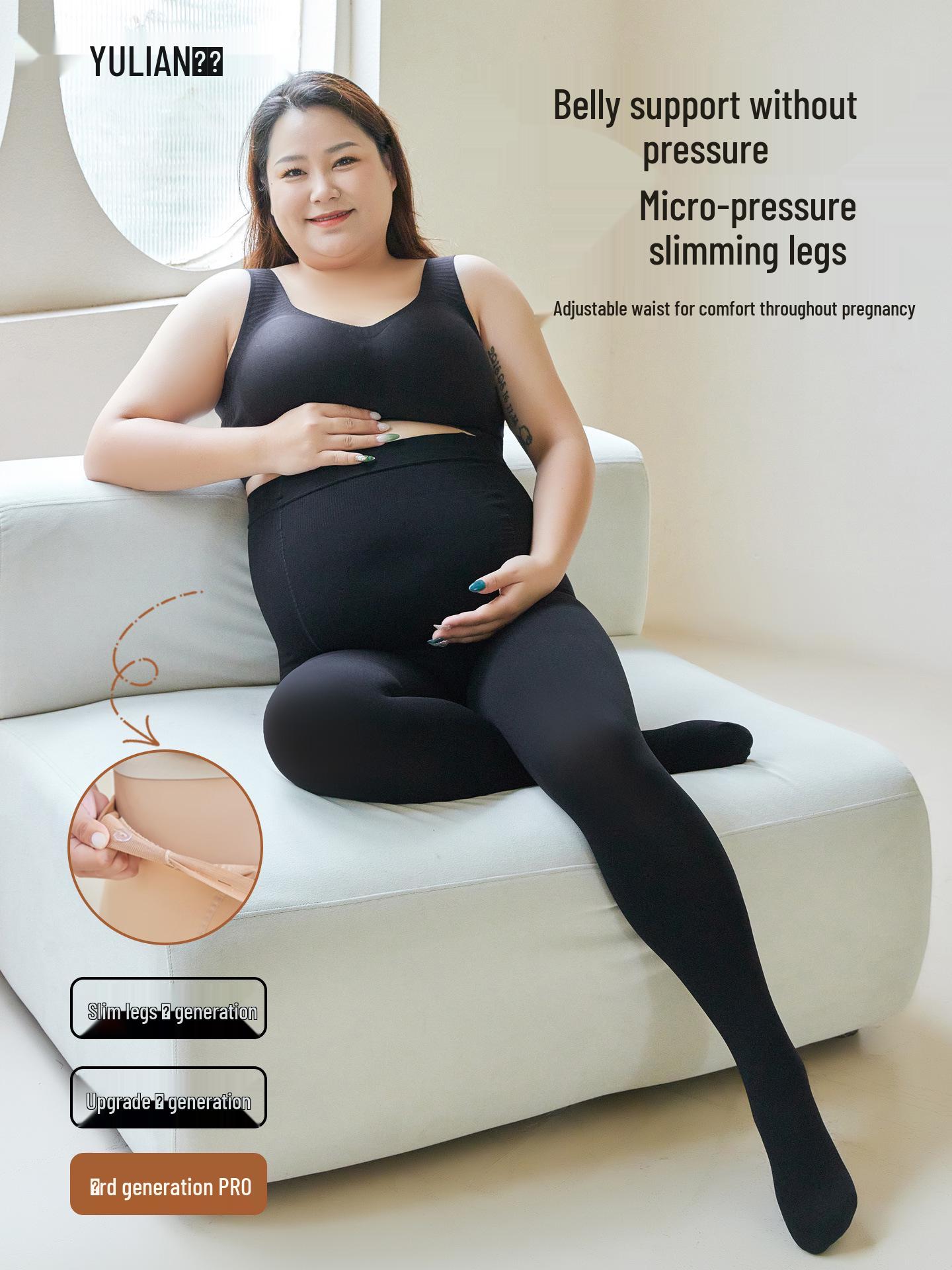 

Plus Size Maternity Stockings: Belly-Friendly Bare Leg Fleece Leggings for All Seasons L (suitable for 80-150 lbs)