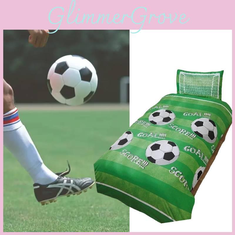 Goal Shoot Football Soccer Kids Boys Single Duvet Quilt Cover Bedding Set