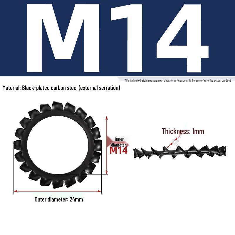 Carbon Steel Zinc-Plated Lock Washer with Inner and Outer Teeth
