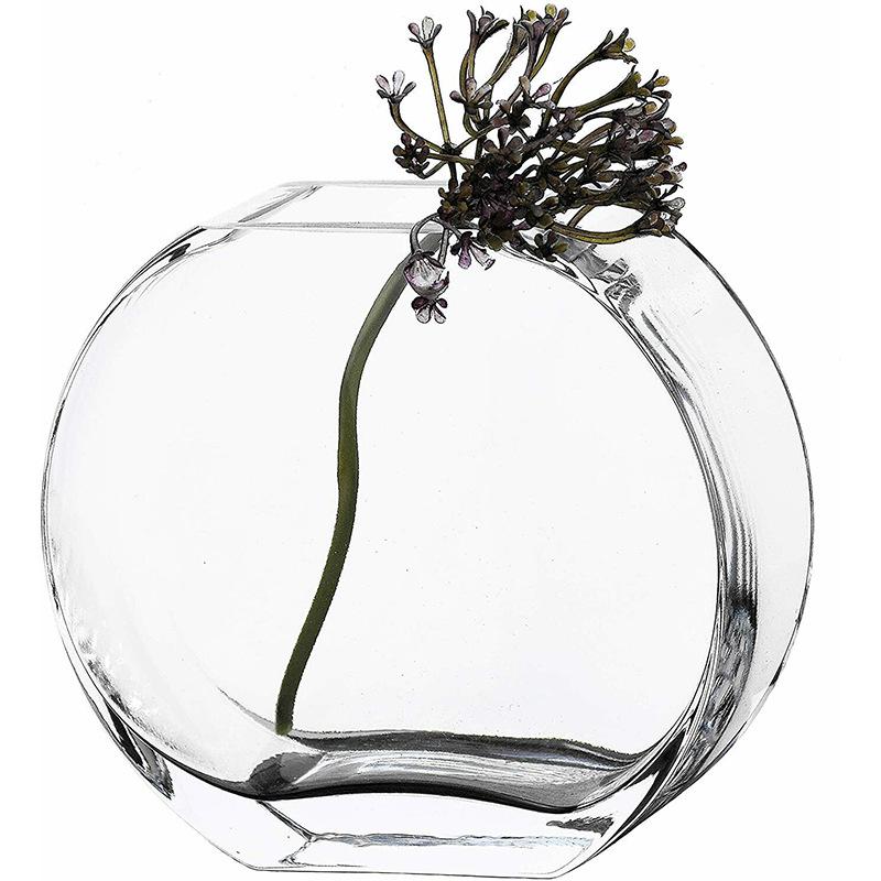Handcrafted Minimalist Transparent Glass Vase for Elegant Flower Arrangements