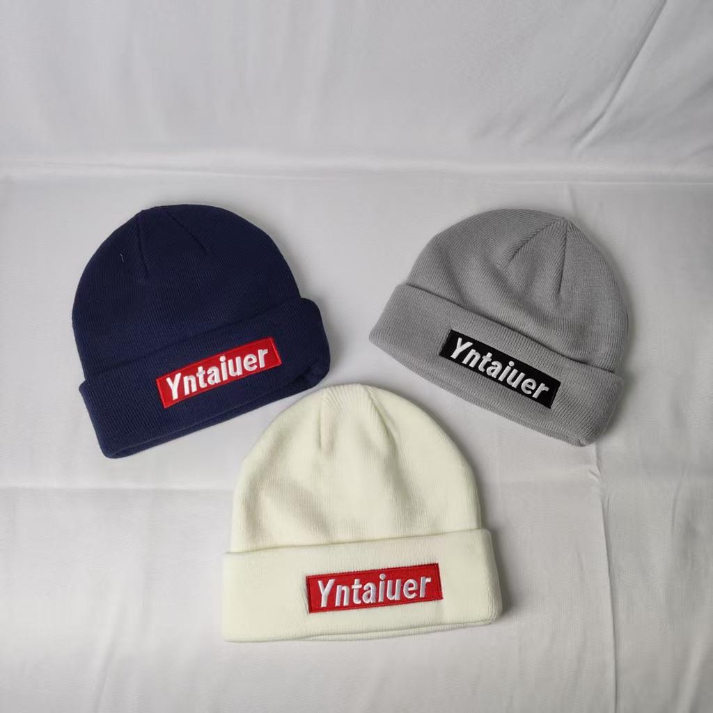 Trend simple English embroidery stacking hat women's autumn and winter versatile wool hat knitted hat warm cold hat fashion