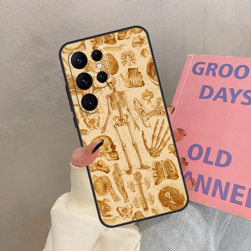 Medical Skeleton Anatomy Case For Samsung Galaxy S25 Ultra S20 S21 S22 S23 S24 Ultra S9 S10 Plus S25 FE Cover Coque