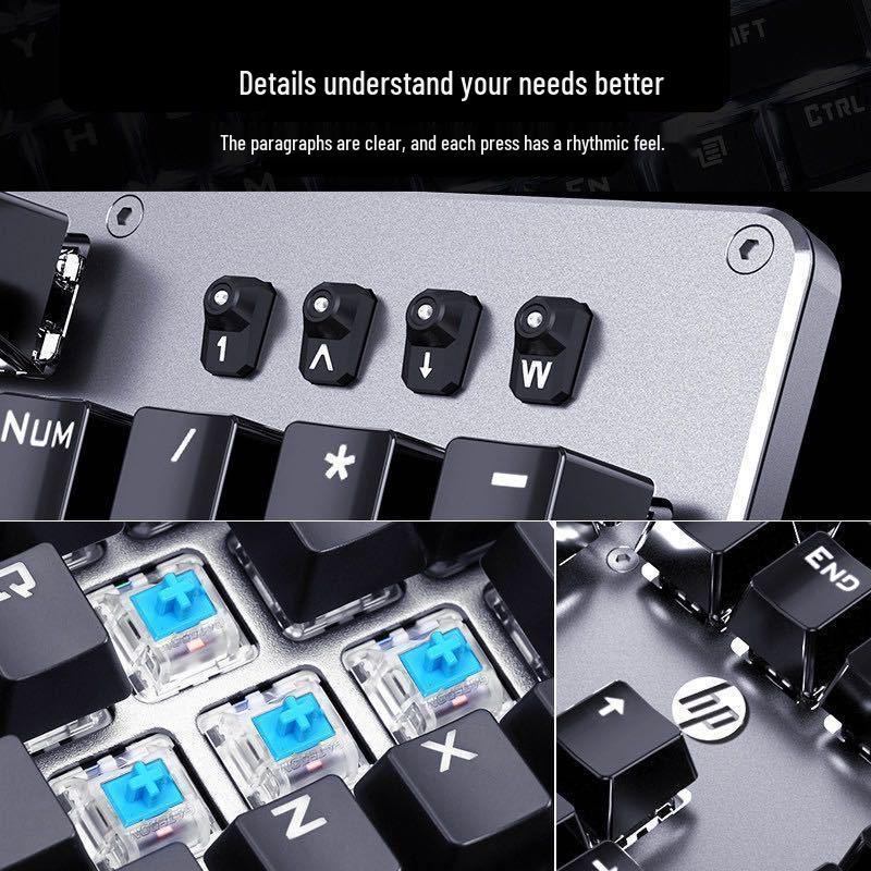 GK100F Mechanical Blue Switch Keyboard - USB Wired for Business, Home, & Gaming