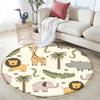 Rug Children's  Carpet Animal Puzzle Game Learn for Baby Play Round Carpet In The Children's Room Bedroom Decor