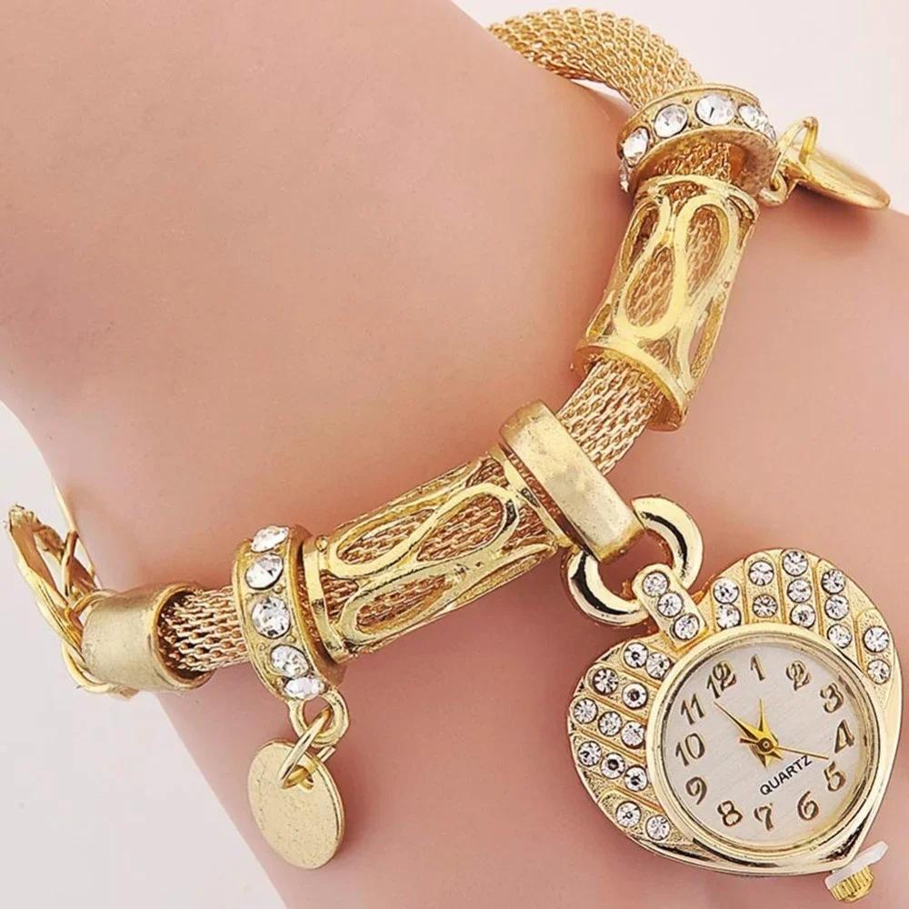 Fashionable Trend Versatile Business Luxurious Diamond Inlay Starry Sky Elegant Quartz Watch Set with Diamond Inlay