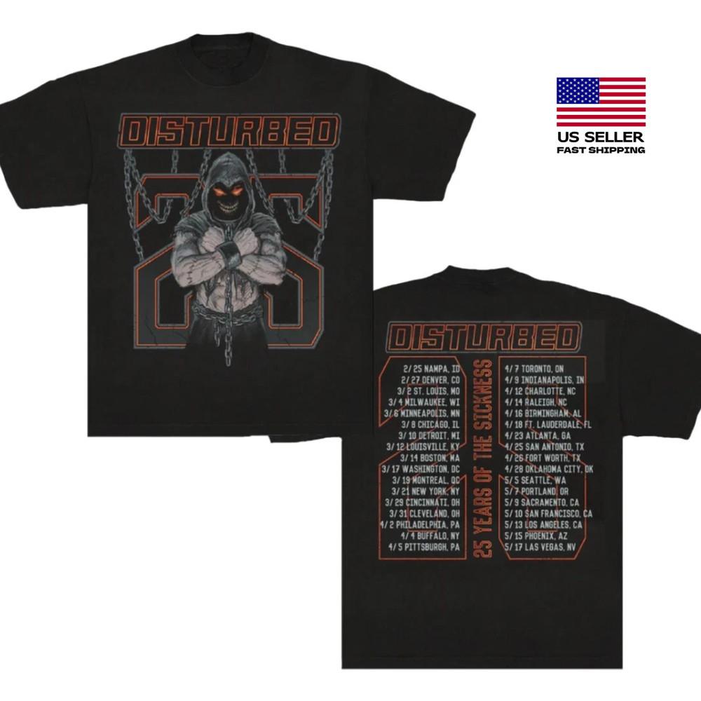 

New Apparel The Sickness Chains 2025 Tour Unisex Shirt Fan Gift Unisex T-Shirt L