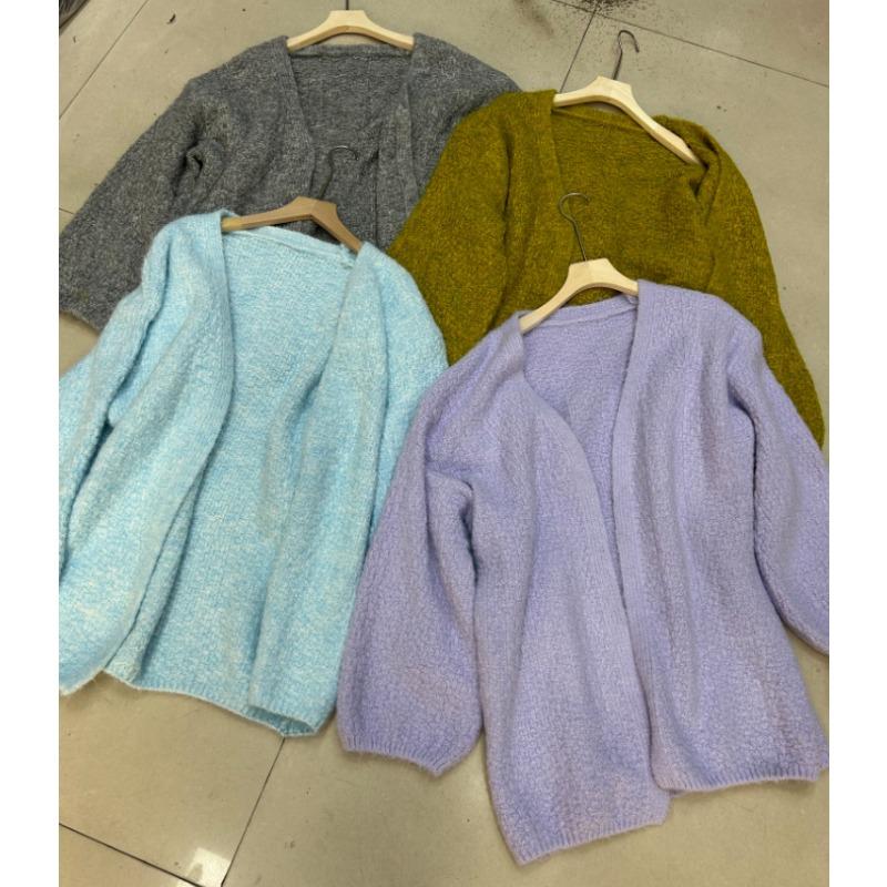 

Осень и зима новый вязаный кардиган с рукавами-фонариками женский мягкий восковой средней длины верхняя одежда свободный ленивый ветер свитер куртка One Size