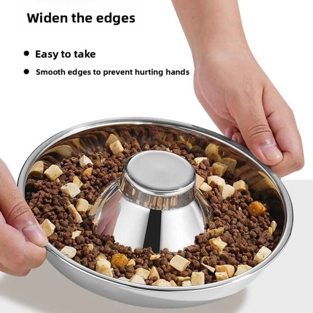 Large Capacity Slow Feeder Bowl Stainless Steel Dog Feeding Bowl New Weaning Bowl for Puppy Cats