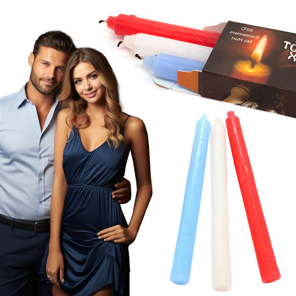3PCS/Box Low Temperature Candle,Romantic Passion Play Sex Candles for Couple,Relaxation Flirting Sex Wax for Adults Game Toys