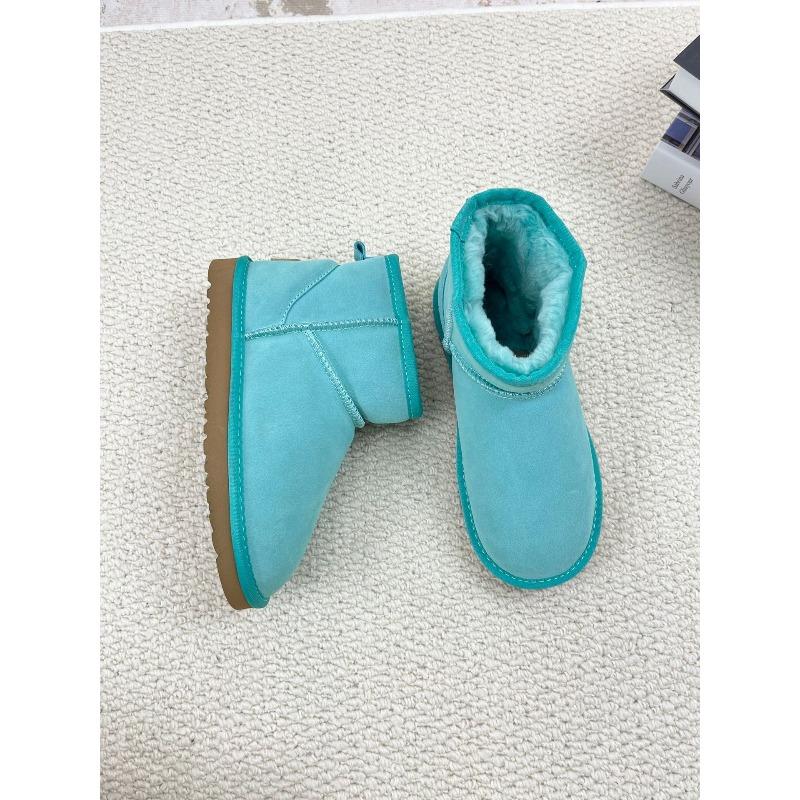 Zapatos bajos de cuero nuevos zapatos perezosos botas de nieve moda de invierno versátiles zapatos de mujer cálidos y cómodos