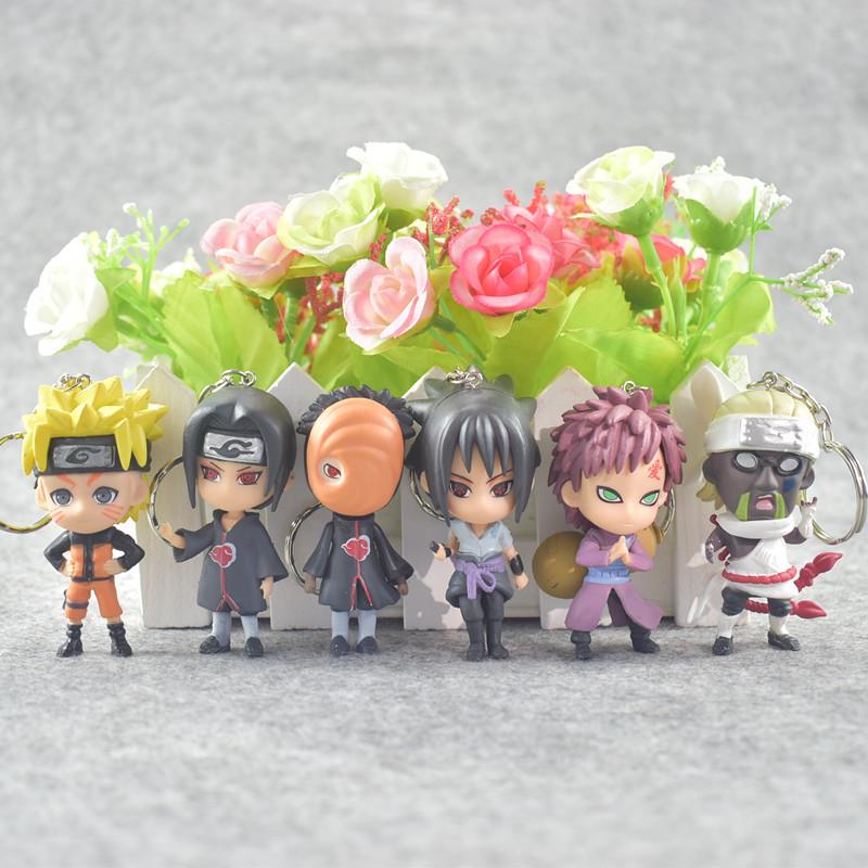 

6 шт. Новая фигурка Наруто из ПВХ Брелок Кольцо для ключей Игрушка Подвеска Аниме Косплей Игрушки Подарок