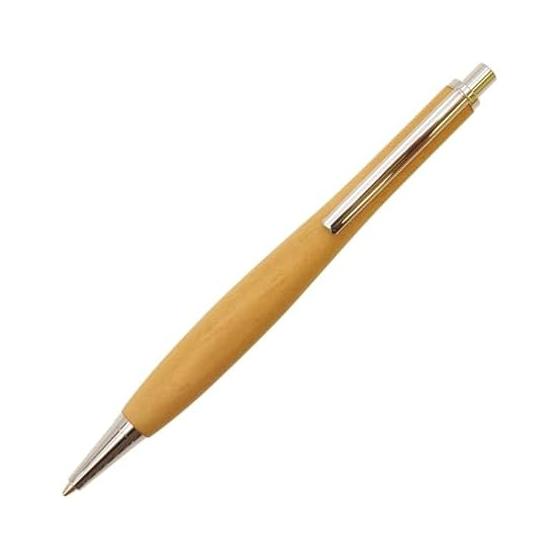Shape Pen Wooden Mechanical Pencil, Japanese Cherry Wood, 0.5mm Lead, Knock Type, Barrel Diameter 13mm, Made in Japan. Ergonomic design with a