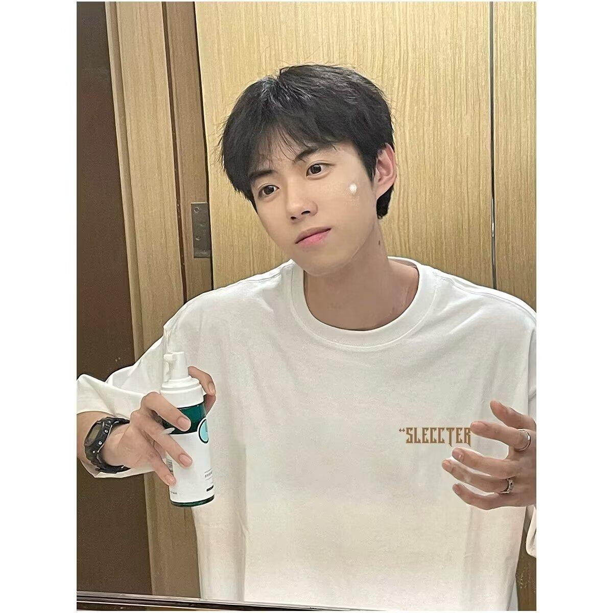 

Мужская модная футболка с круглым вырезом и короткими рукавами с принтом для лета, свободный повседневный топ 5XL белый