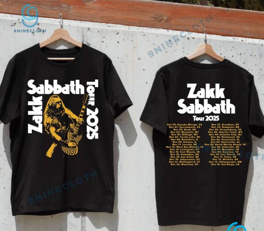 Zakk Sabbath Tour 2025 Dates Unisex T-shirt, Size S-4XL
