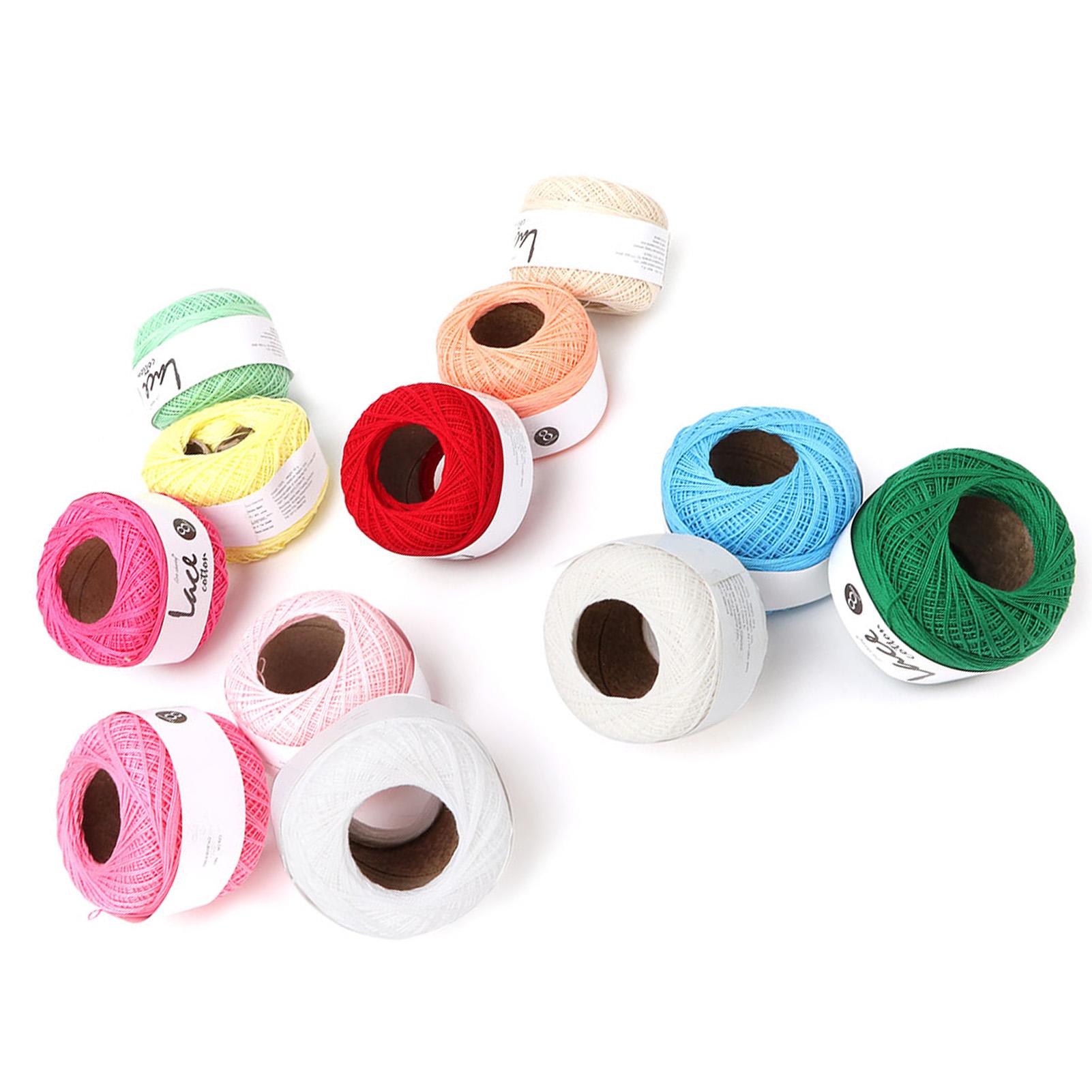 

Кружевная линия Хлопок Ручная вязка крючком Летний шелк Легкая тонкая линия (12 цветов в наборе )