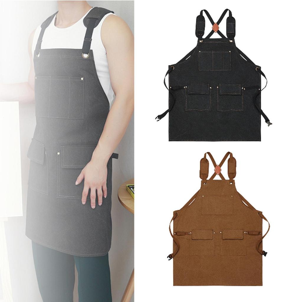 Canvas Apron with Adjustable Straps Ideal for Culinary Tasks And Hairdressing