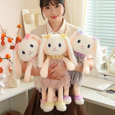 Cute Cute Little White Rabbit Snow Rabbit Doll Plush Toy Little Rabbit Doll Children Soothing Companion Rag Doll