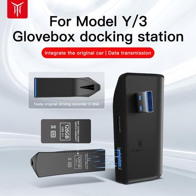 Stație de Andocare Torpedou YZ Pentru Tesla Model Y Model 3 Încărcător Rapid 4 USB Hub Șunt Adaptor Flocat Extensie Splitter Alimentat