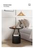Home Wrought Iron Bedside Table & Storage Bucket - Light Luxury Small Corner Coffee Table