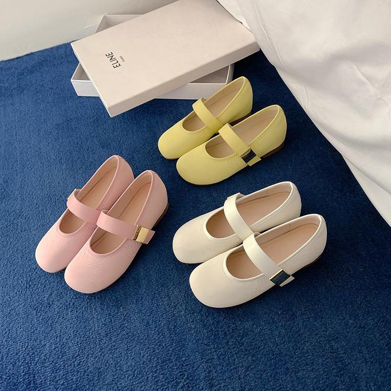 Women's Shoes 5 Inner Height Increase Soft Sole Mary Jane Shoes Round Head Word Belt Casual Single Shoes