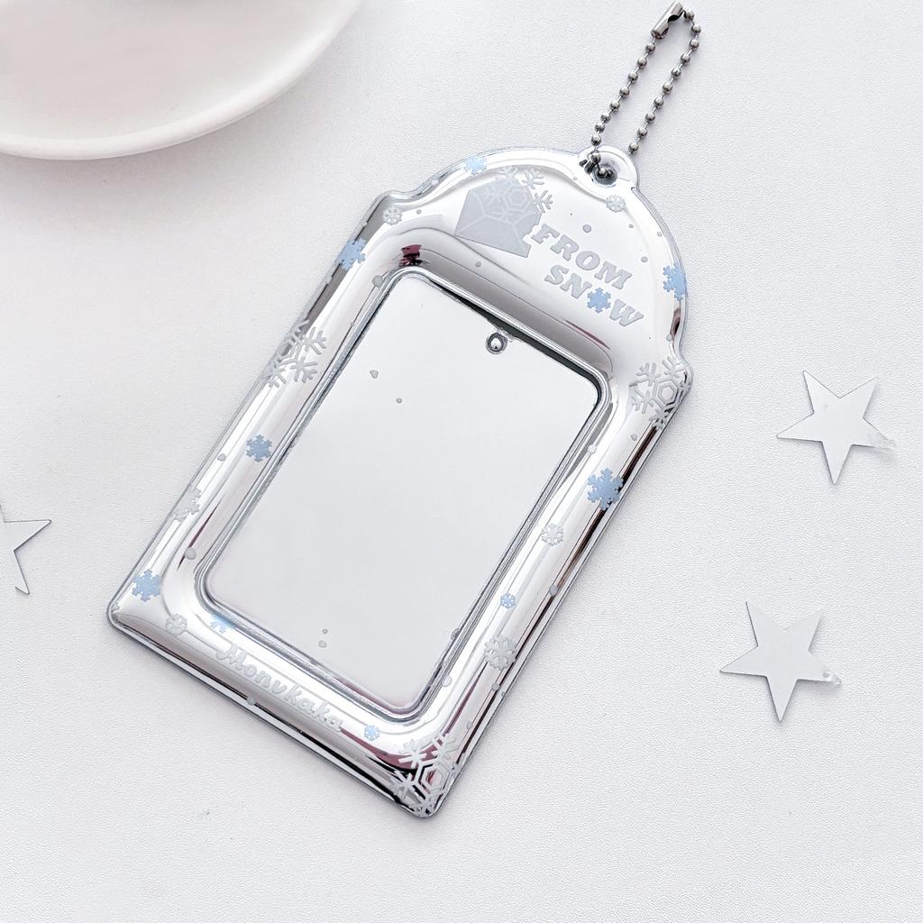 Photo Card Storage Sleeve Metallic Card Protector Silver Snowflake Card Holder Dust-Resistant For K-Pop Merchandise Fans
