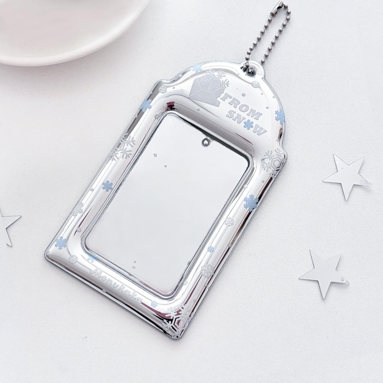 

Photo Card Storage Sleeve Metallic Card Protector Silver Snowflake Card Holder Dust-Resistant For K-Pop Merchandise Fans