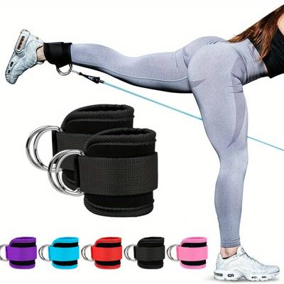 Cinghie alla Caviglia con Anello a D Doppio Polsini alla Caviglia per Allenamenti in Palestra Glutei Gambe Allenamento della Forza Supporto Tutore Sicurezza Sportiva Abductori
