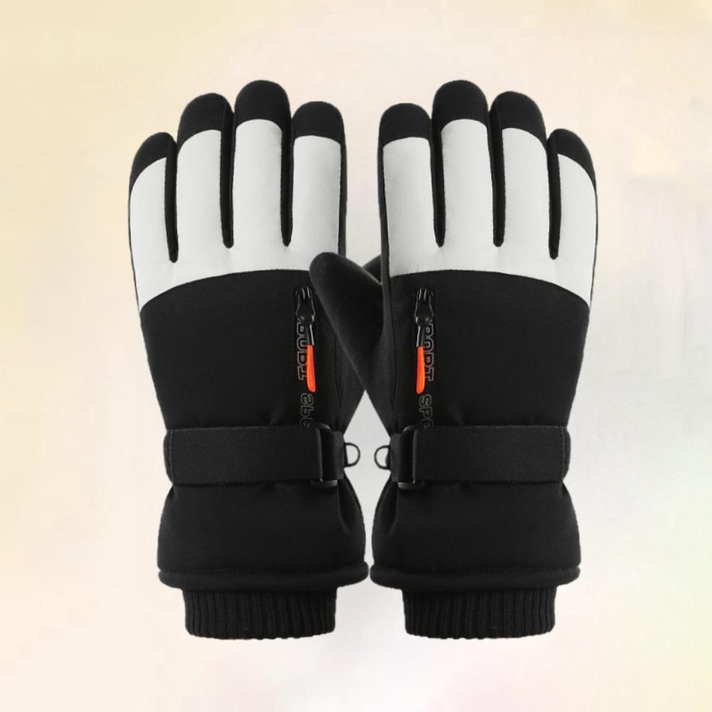 Touch Screen Plush Winter Warm Gloves Waterproof Motorcycle Cycling Gloves  For Women Man
