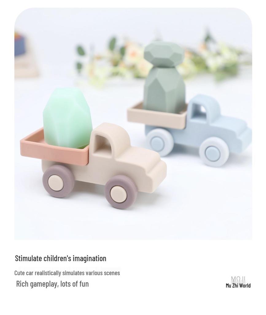 Cartoon Fun Silicone Push-and-Pull Drop-Resistant Toddler Toy Car/Airplane