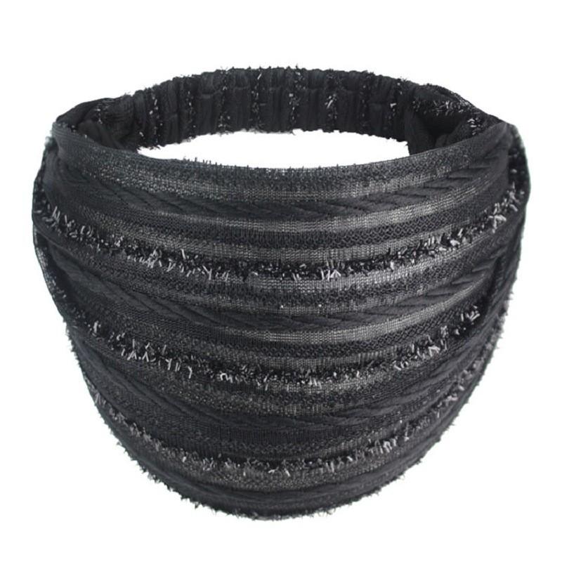 

Женская кружевная повязка на голову Широкие кружевные повязки для волос Головной убор Модные блестящие повязки на голову Аксессуары для волос для женщин девушек