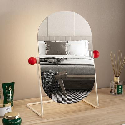 Oval Decorative Mirror Modern Desktop Makeup Mirror Luxury Metal Rotatable Aesthetic Mirrors Household Dressing Accessories