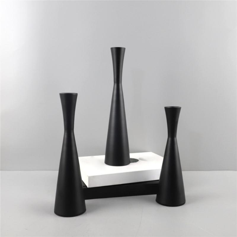 Modern Candle Stands 3 Piece Decorative Taper Candlestick Metal Candleholders For Table Centerpieces Or Patios Decors