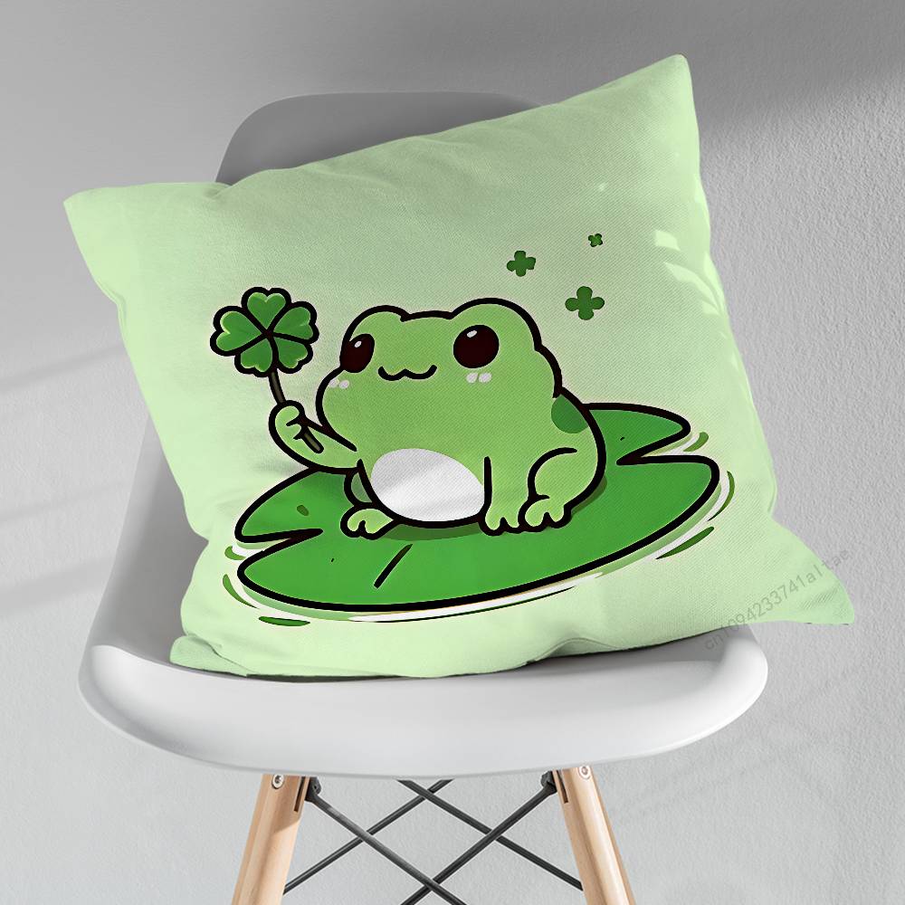 

Cute Cartoon Art Frog Various Sizes Square Pillow Case For Car Home Bedchamber Decor Birthday Gift 30x30cm