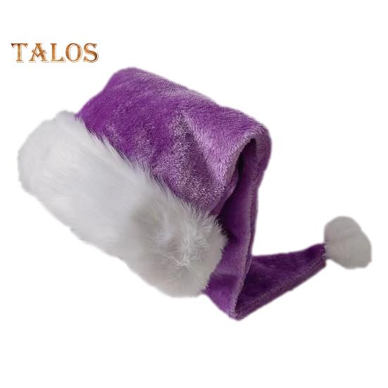 

Санта-Клауса для взрослых унисекс бархат комфорт экстра утолщенный рождественский колпак рождественский новогодний праздничный декоративный колпак фиолетовый