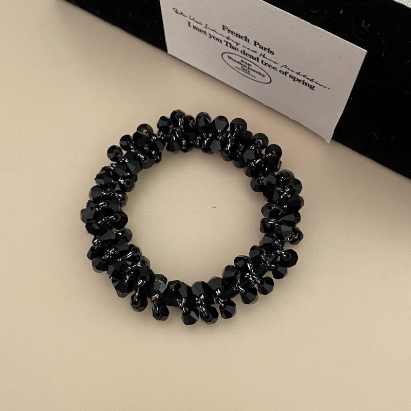 

Изысканная повязка для волос с кристаллами, Женственный шарм, Браслет светской львицы, Резинка для волос двойного назначения, Резинка для волос «хвост» со стразами, Головной убор чёрный