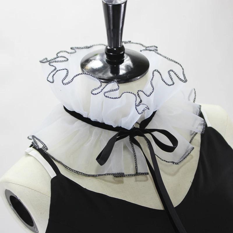 Detachable Blouse Ruffled Court False Collar Stage Po Taking Women Literary Artistic Model Decorative Small Ruff Fake Collar