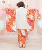 753 Kimono Set for Includes Hifu and Plain Hifu and Full Set Orange Blossom [KYOETSU] 3-Year-Old Girls, Cloth, Accessories, (10. Echo, 90-100cm)