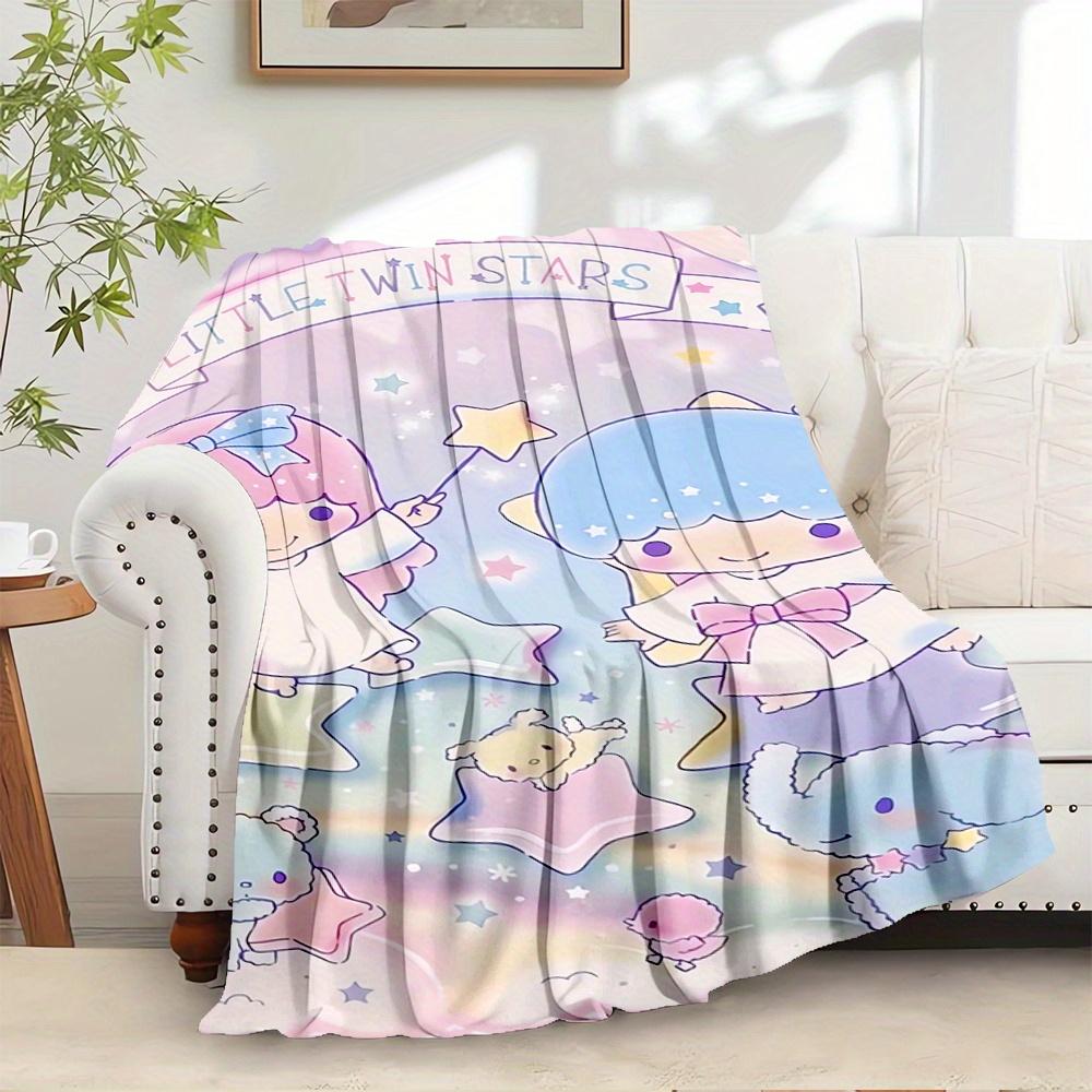 

1pc Flannel Little Twin Stars, Pastel, CuteThrow Blanket, Cartoon Truck Pattern Printed Blanket, Warm Cozy Soft Blanket For Couch Bed Sofa C 130x150cm