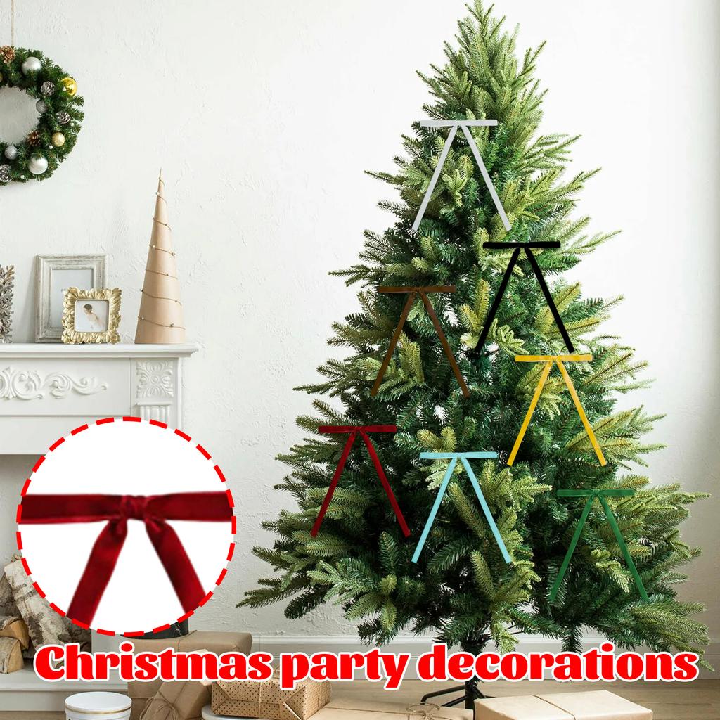 24pcs Velvet Bow Tie Christmas Party Hanging Accessories